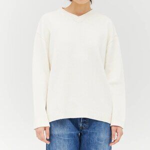 The Fringes V-Neck Cotton Knit Sweater